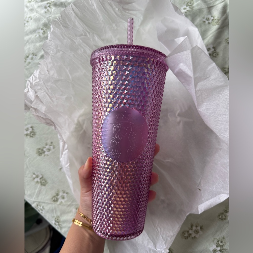 NEW Disneyland  Starbucks 50th Anniversary Gold Studded Tumbler with Straw 24oz